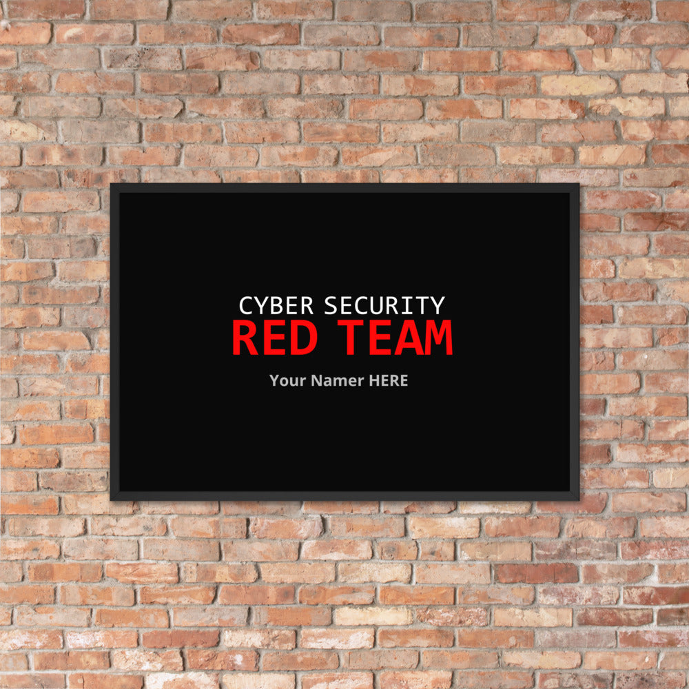 Custom Cyber Security Red team - Framed poster by DarkByteGear