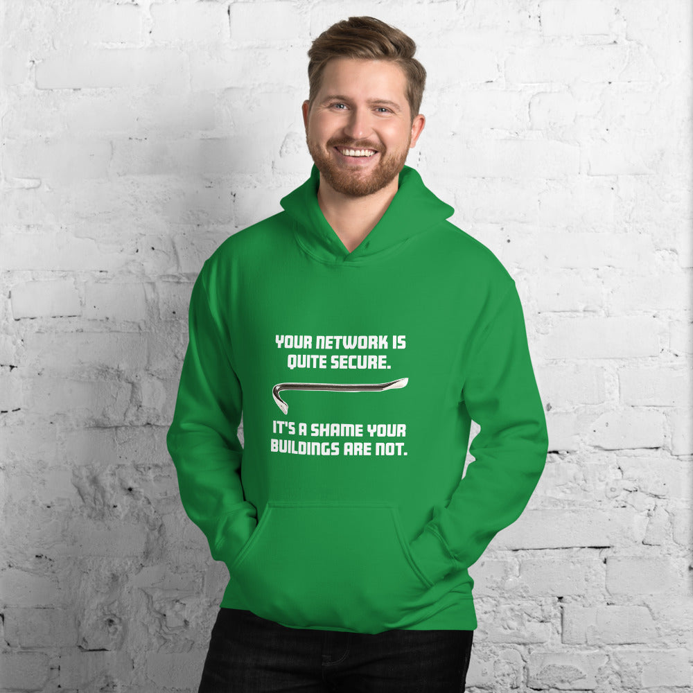 Your network is quite secure - Unisex Hoodie (white text) by DarkByteGear
