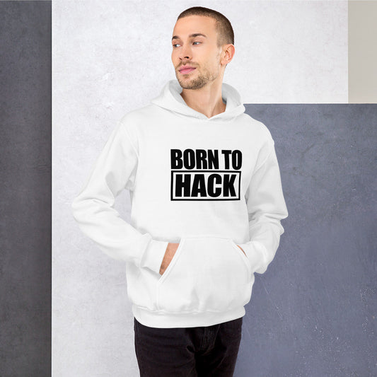 Born to hack - Hooded Sweatshirt (black text) by DarkByteGear
