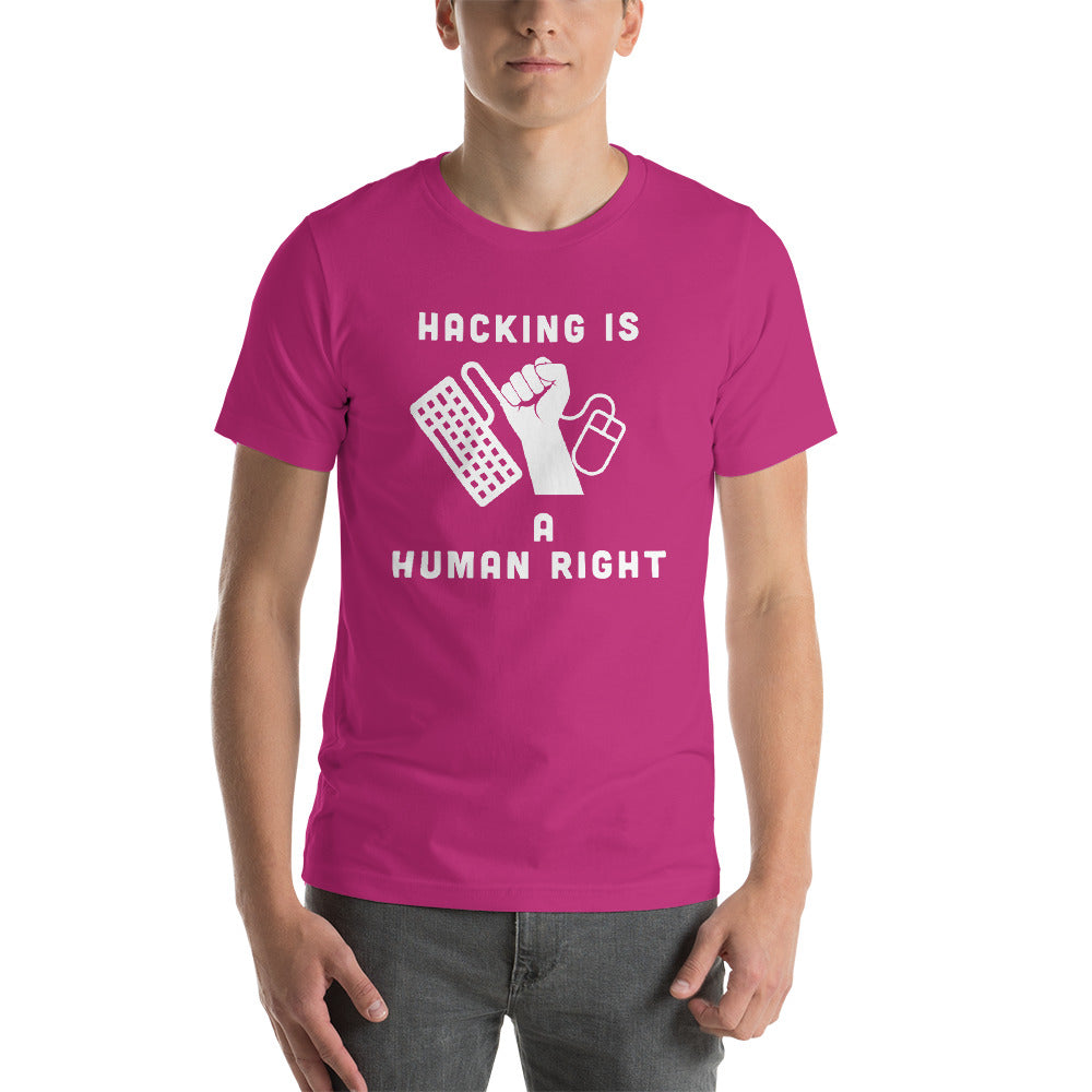 HACKING IS A HUMAN RIGHT - Short-Sleeve Unisex T-Shirt by DarkByteGear