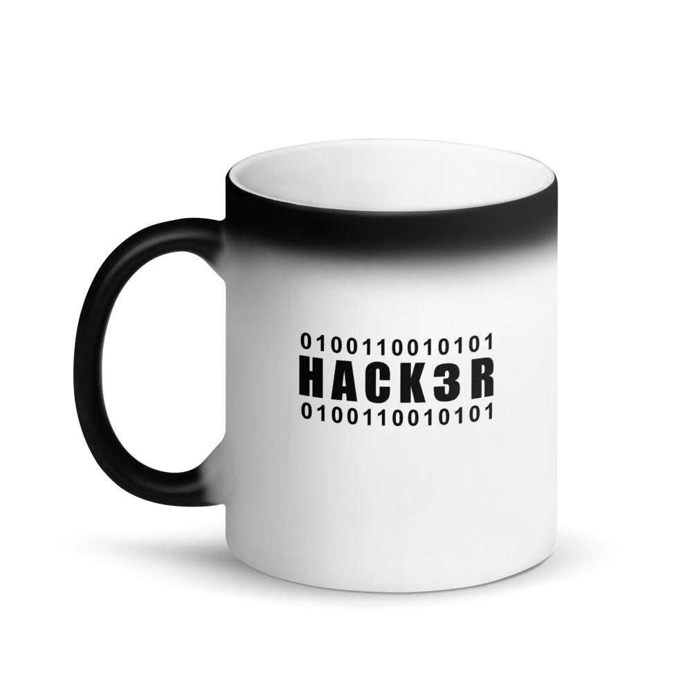 0100110010101 Hack3r - Matte Black Magic Mug by DarkByteGear