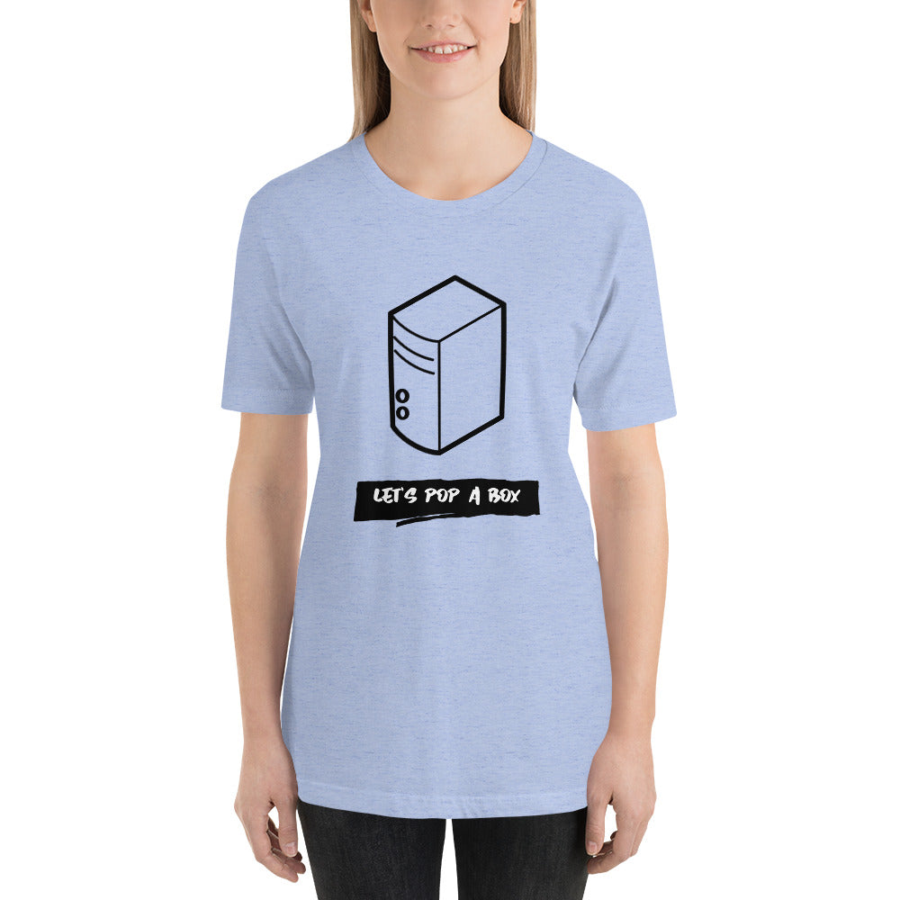 Let's pop a box - Short-Sleeve Unisex T-Shirt (black text) by DarkByteGear