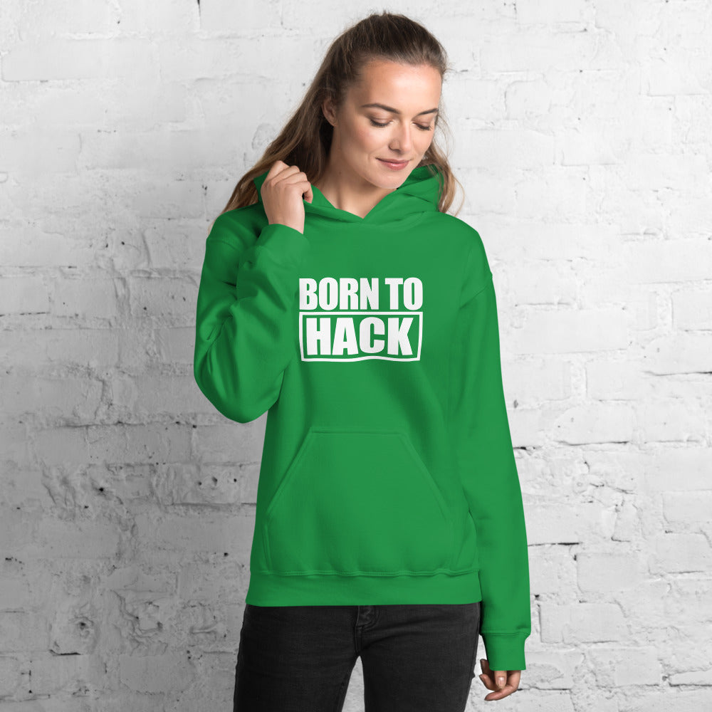 Born to hack - Hooded Sweatshirt (white text) by DarkByteGear