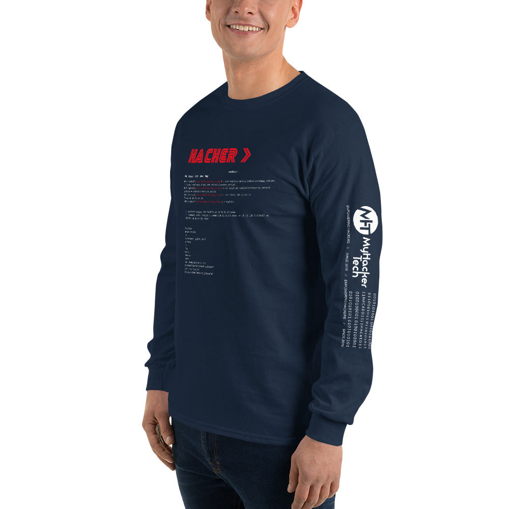 Hacker v3 - Men’s Long Sleeve Shirt by DarkByteGear