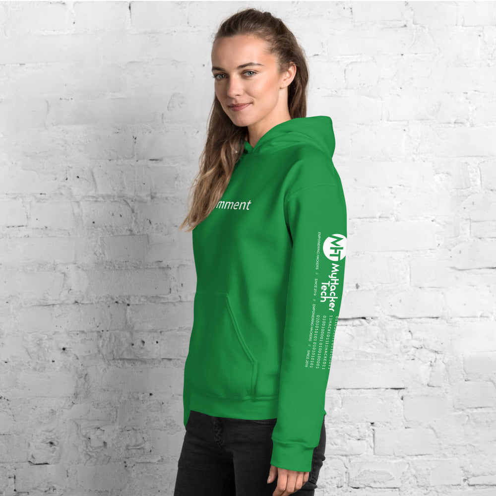// no comment - Unisex Hoodie ( with sleeve and front designs ) by DarkByteGear