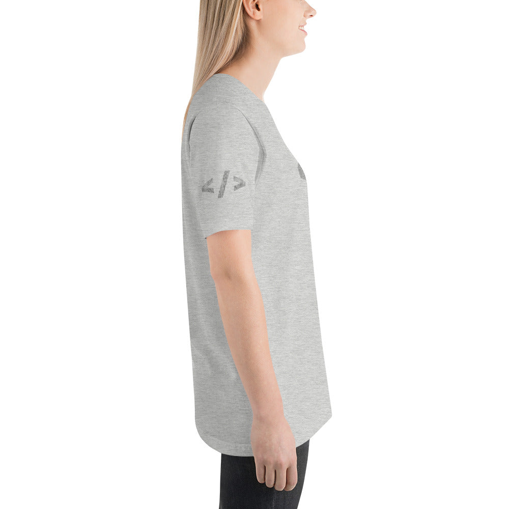 Culture of code in ASCII characters - Short-Sleeve Unisex T-Shirt (black text) by DarkByteGear