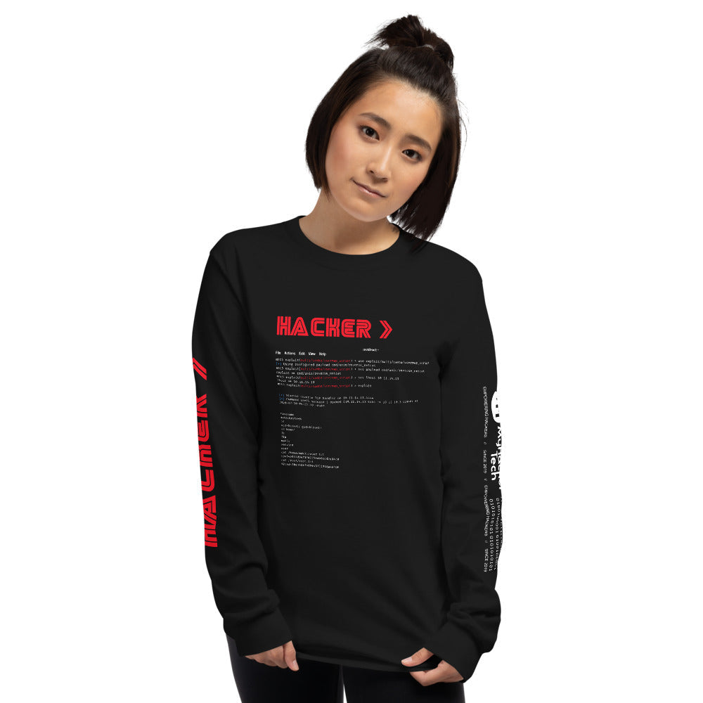 Hacker v3 - Men’s Long Sleeve Shirt by DarkByteGear