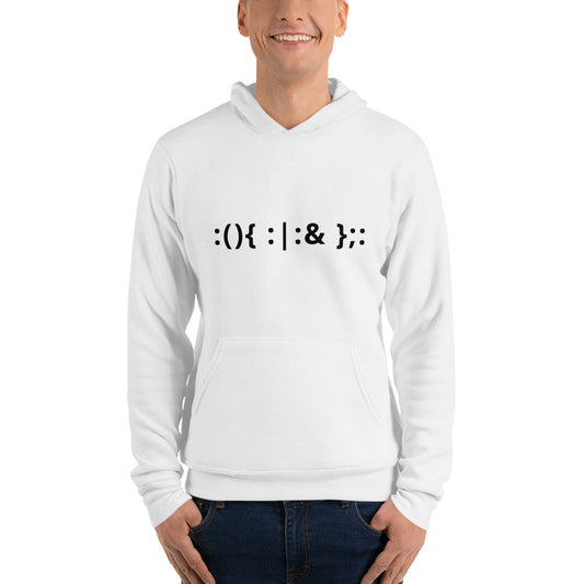 Linux Hackers - Bash Fork Bomb - Black Text Unisex hoodie by DarkByteGear