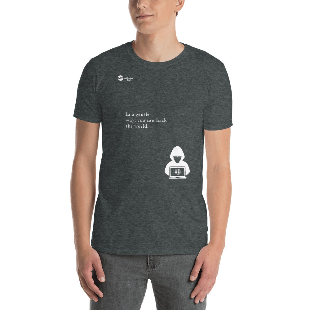 You can hack the world - Short-Sleeve Unisex T-Shirt (white text) by DarkByteGear