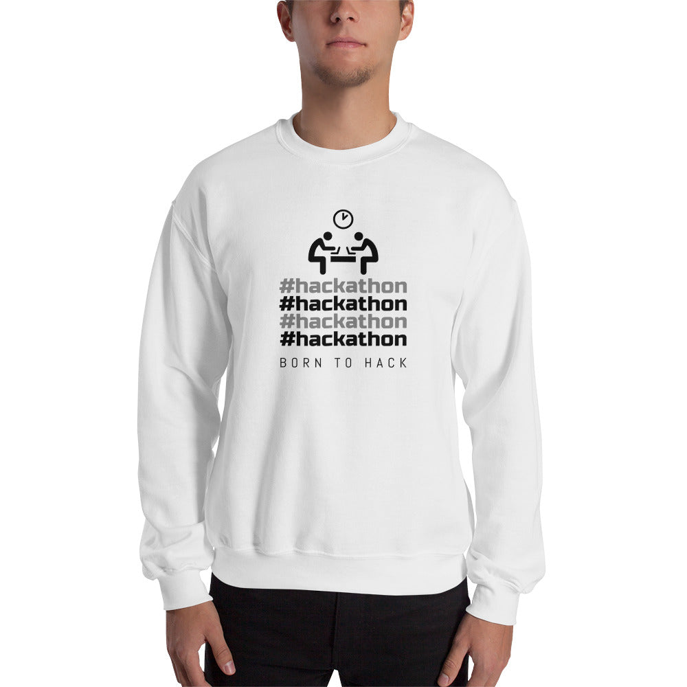 #hackathon - Unisex Sweatshirt (black text) by DarkByteGear