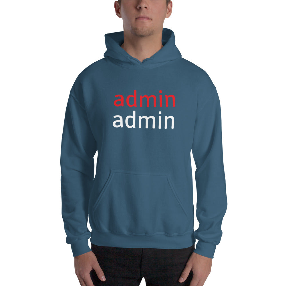 admin admin - Hooded Sweatshirt (white text) by DarkByteGear