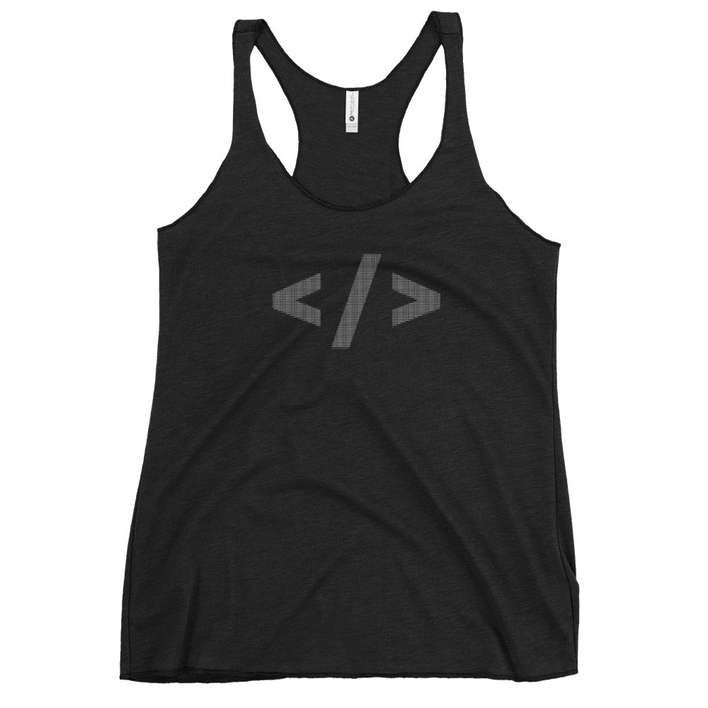 Culture of code in ASCII characters - Women's Racerback Tank by DarkByteGear