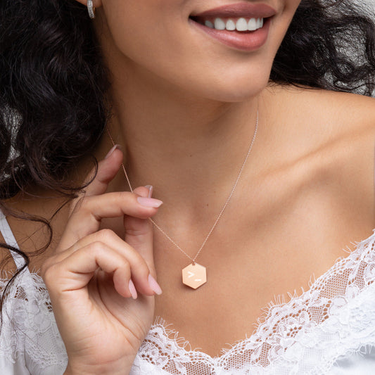 CLI - Engraved Silver Hexagon Necklace by DarkByteGear