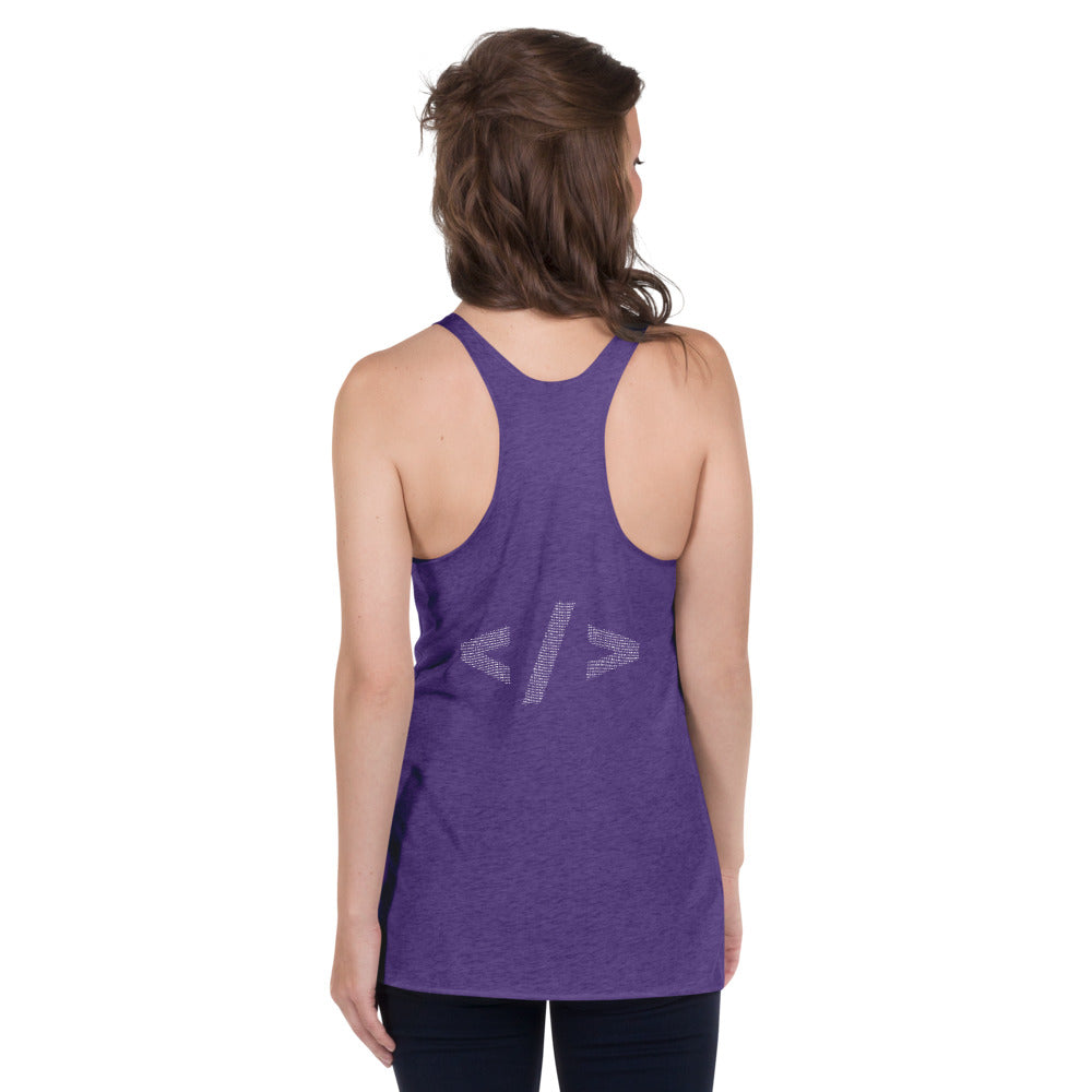 Culture of code in ASCII characters - Women's Racerback Tank by DarkByteGear