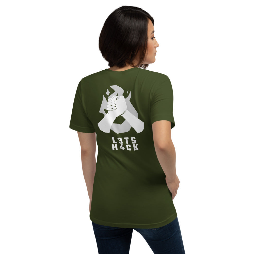 L3ts H4ck - Short-Sleeve Unisex T-Shirt (white text) by DarkByteGear