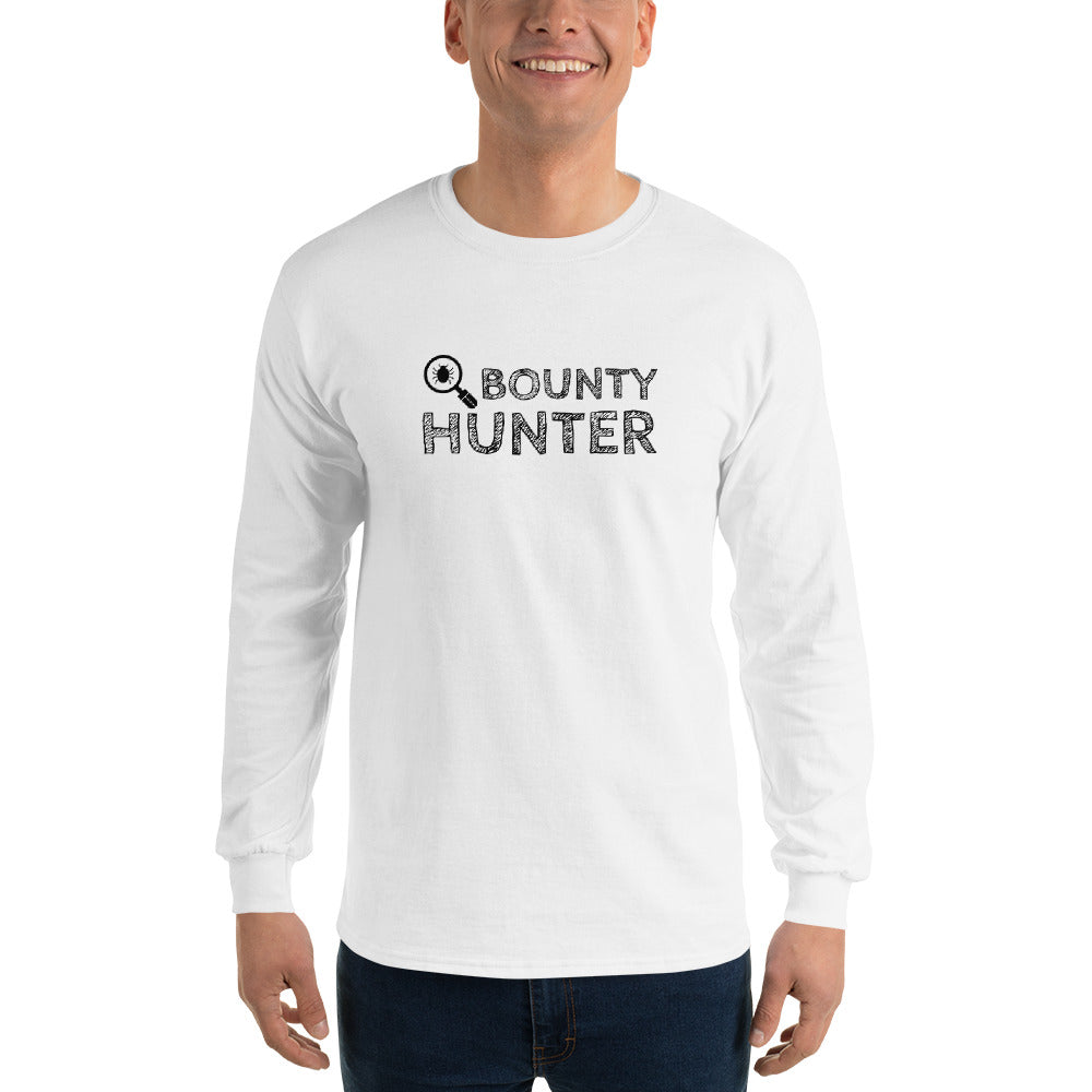 Bug bounty hunter - Long Sleeve T-Shirt (black text) by DarkByteGear