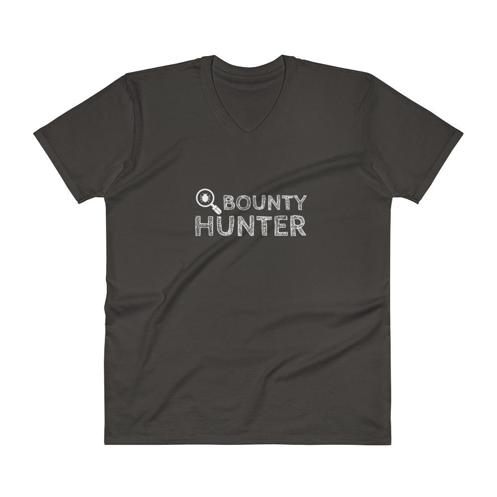 Bug bounty hunter - V-Neck T-Shirt (white text) by DarkByteGear