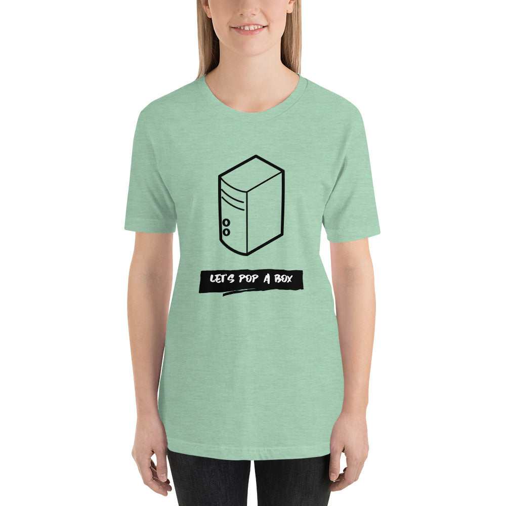 Let's pop a box - Short-Sleeve Unisex T-Shirt (black text) by DarkByteGear