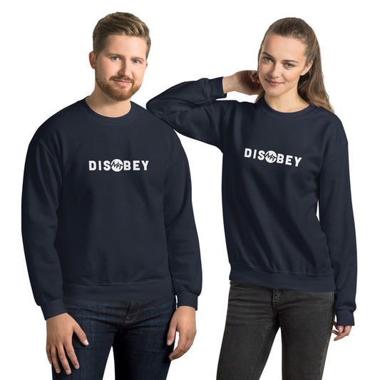 Disobey - Unisex Sweatshirt (white text) by DarkByteGear