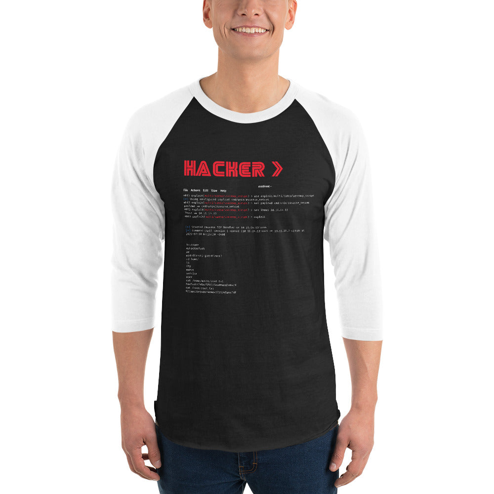 Hacker v3 - 3/4 sleeve raglan shirt by DarkByteGear