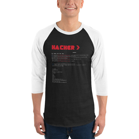 Hacker v3 - 3/4 sleeve raglan shirt by DarkByteGear