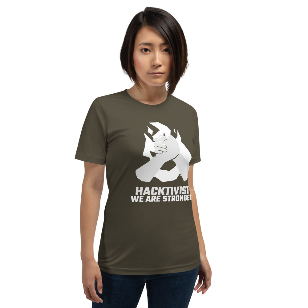 Hacktivist - Short-Sleeve Unisex T-Shirt (white text) by DarkByteGear