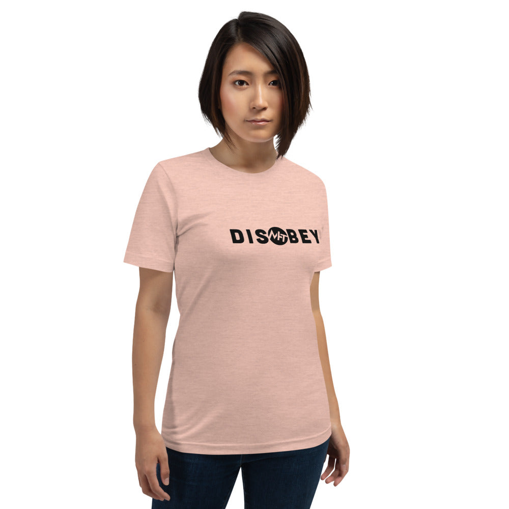 Disobey - Short-Sleeve Unisex T-Shirt (black text) by DarkByteGear