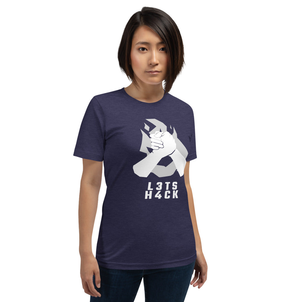 L3ts H4ck - Short-Sleeve Unisex T-Shirt (white text) by DarkByteGear
