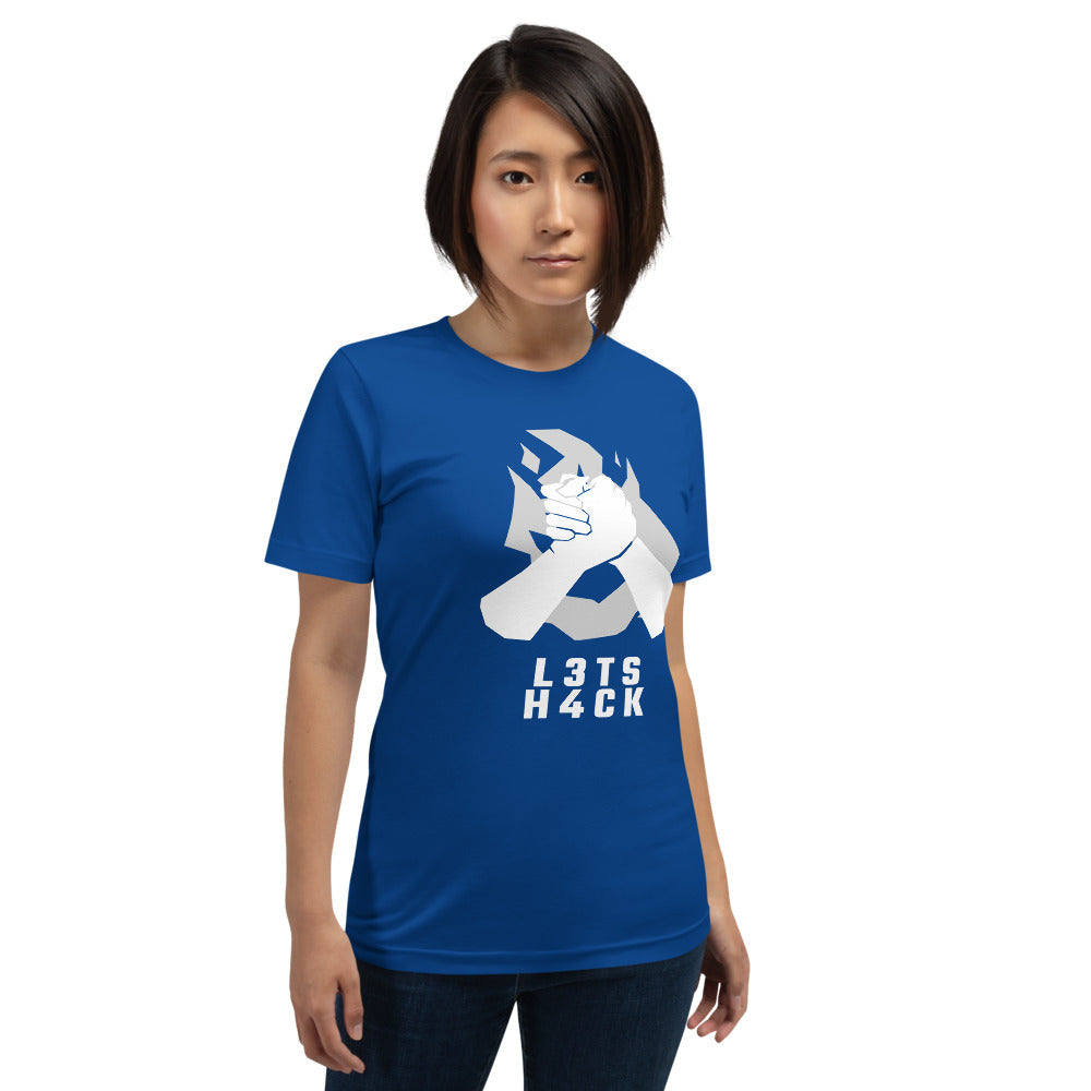 L3ts H4ck - Short-Sleeve Unisex T-Shirt (white text) by DarkByteGear