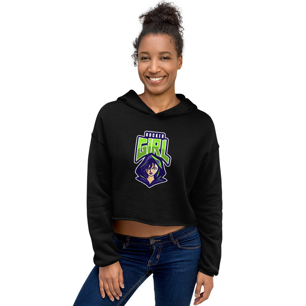 Hackergirl v.1 - Crop Hoodie by DarkByteGear