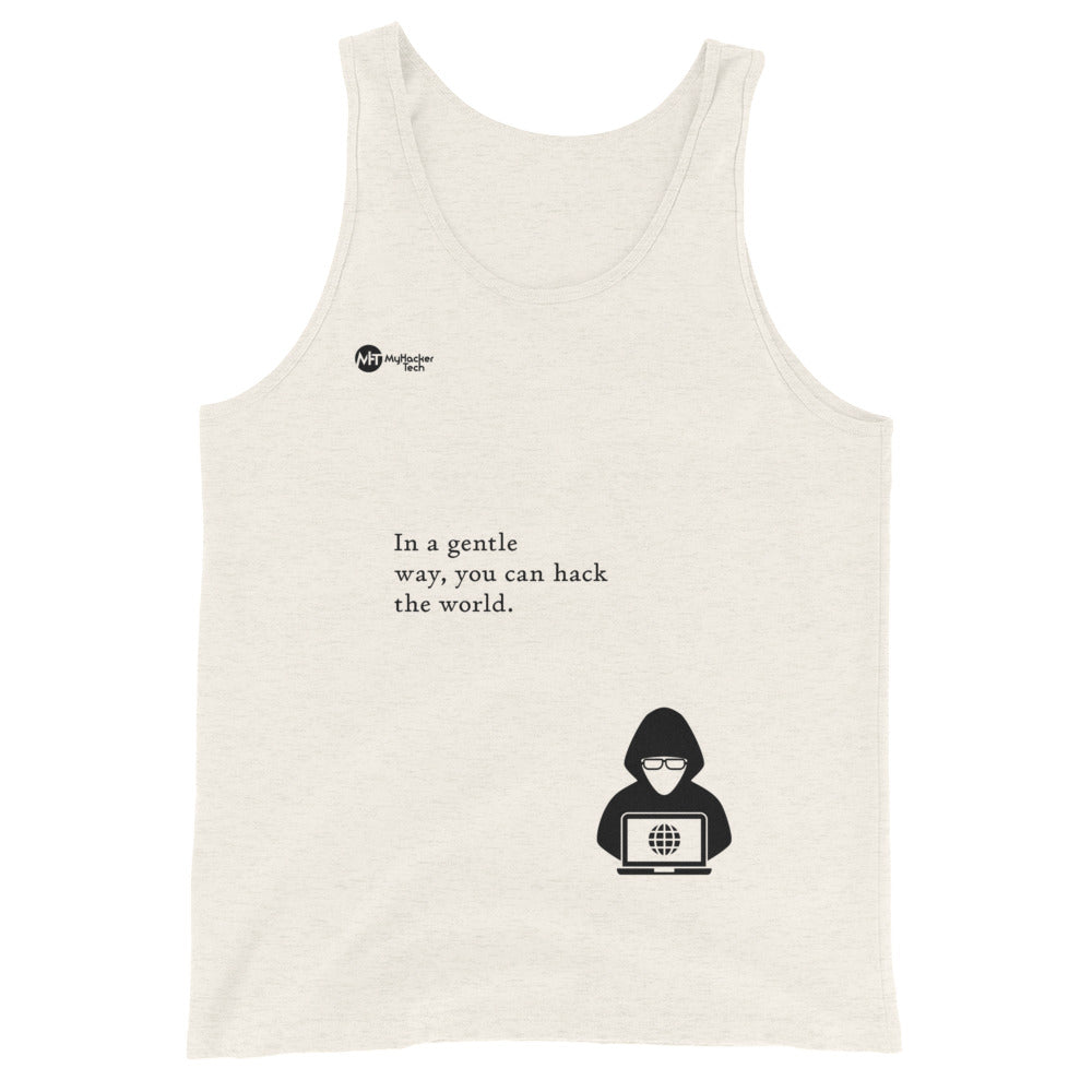 You can hack the world - Unisex Tank Top (black text) by DarkByteGear