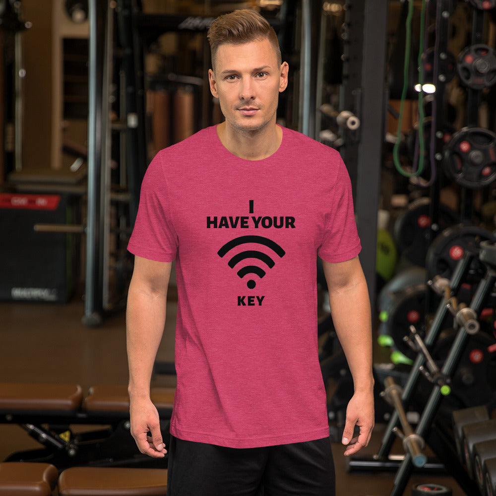 I have your Wi-Fi password - Short-Sleeve Unisex T-Shirt (black text) by DarkByteGear