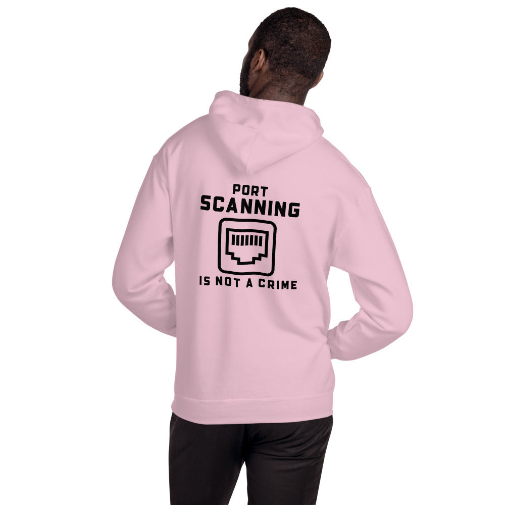 Port Scanning is not a crime - Unisex Hoodie (black text) by DarkByteGear
