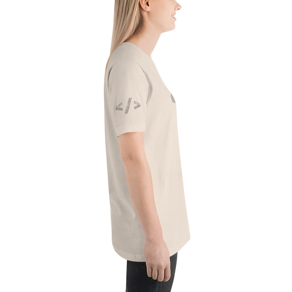Culture of code in ASCII characters - Short-Sleeve Unisex T-Shirt (black text) by DarkByteGear