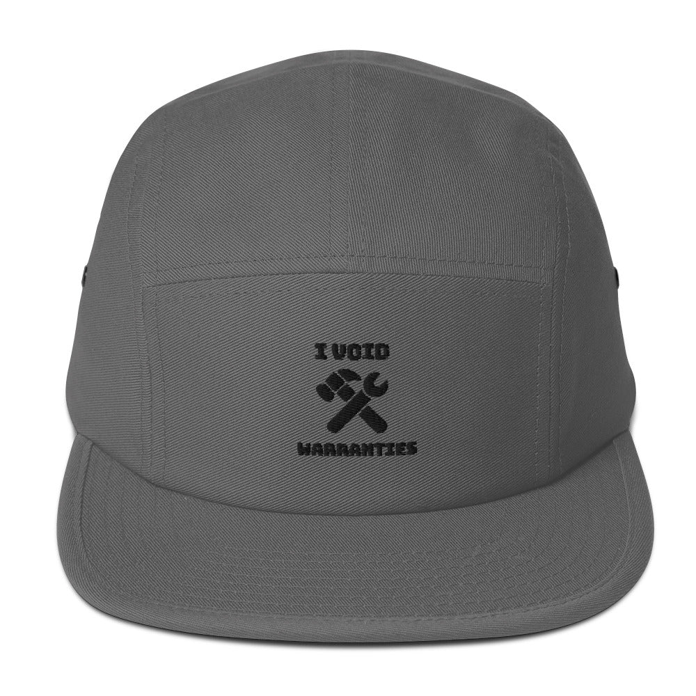 I void warranties - Five Panel Cap (black text) by DarkByteGear