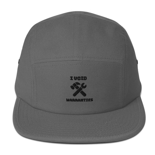 I void warranties - Five Panel Cap (black text) by DarkByteGear
