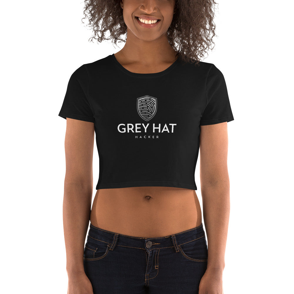 Grey Hat Hacker v1 - Women’s Crop Tee by DarkByteGear