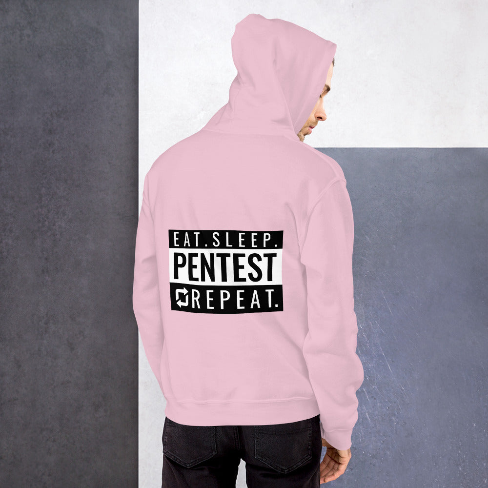 Eat sleep pentest repeat - Unisex Hoodie (white) by DarkByteGear
