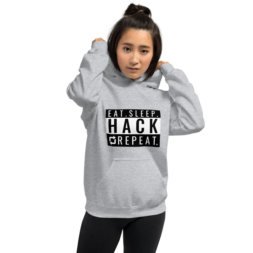 Eat Sleep Hack Repeat - Unisex Hoodie (black) by DarkByteGear
