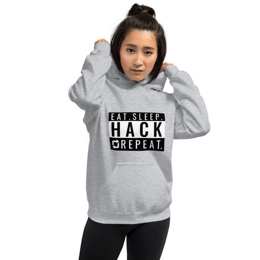 Eat Sleep Hack Repeat - Unisex Hoodie (black) by DarkByteGear