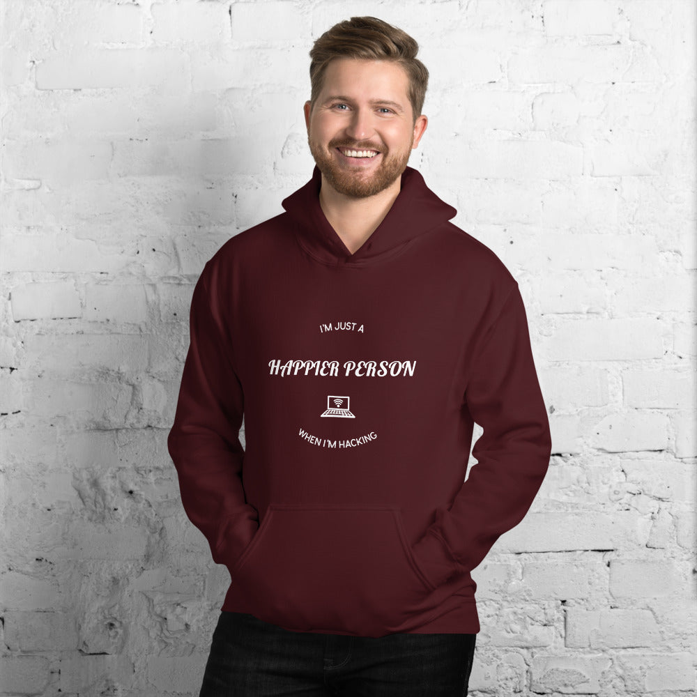 I'm a happier person when I'm hacking - Unisex Hoodie by DarkByteGear