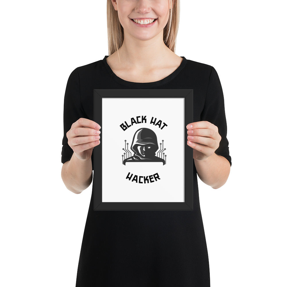 Black Hat Hacker - Framed poster by DarkByteGear