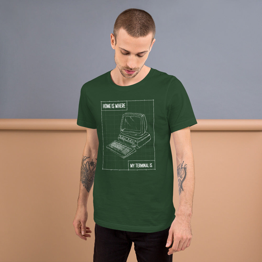 Home is where my terminal is - Short-Sleeve Unisex T-Shirt by DarkByteGear