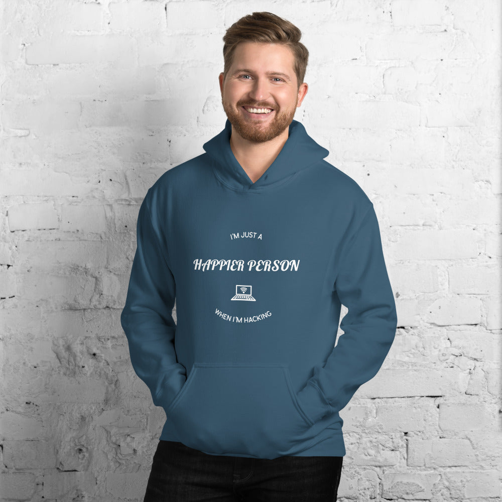 I'm a happier person when I'm hacking - Unisex Hoodie by DarkByteGear