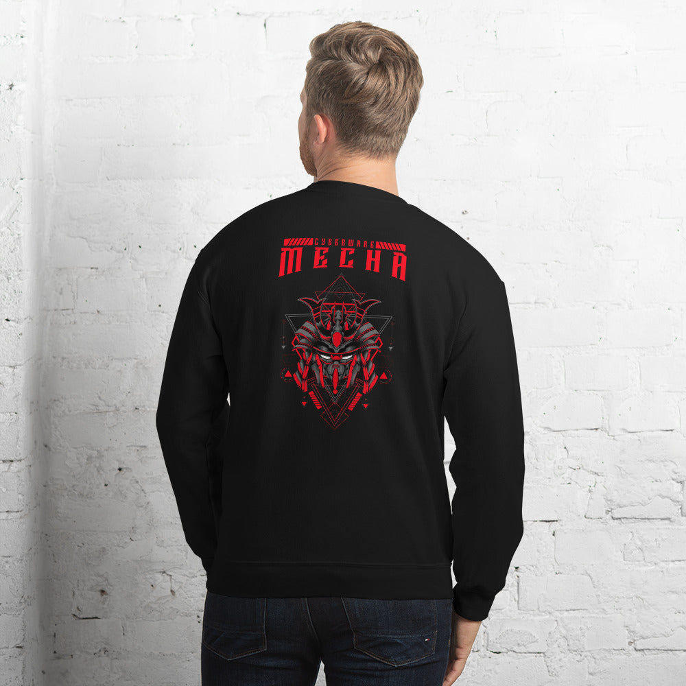 CyberWare Mecha - Unisex Sweatshirt (back print) by DarkByteGear