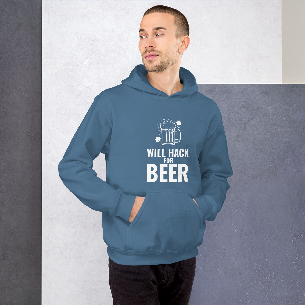 Will hack for beer - Unisex Hoodie by DarkByteGear