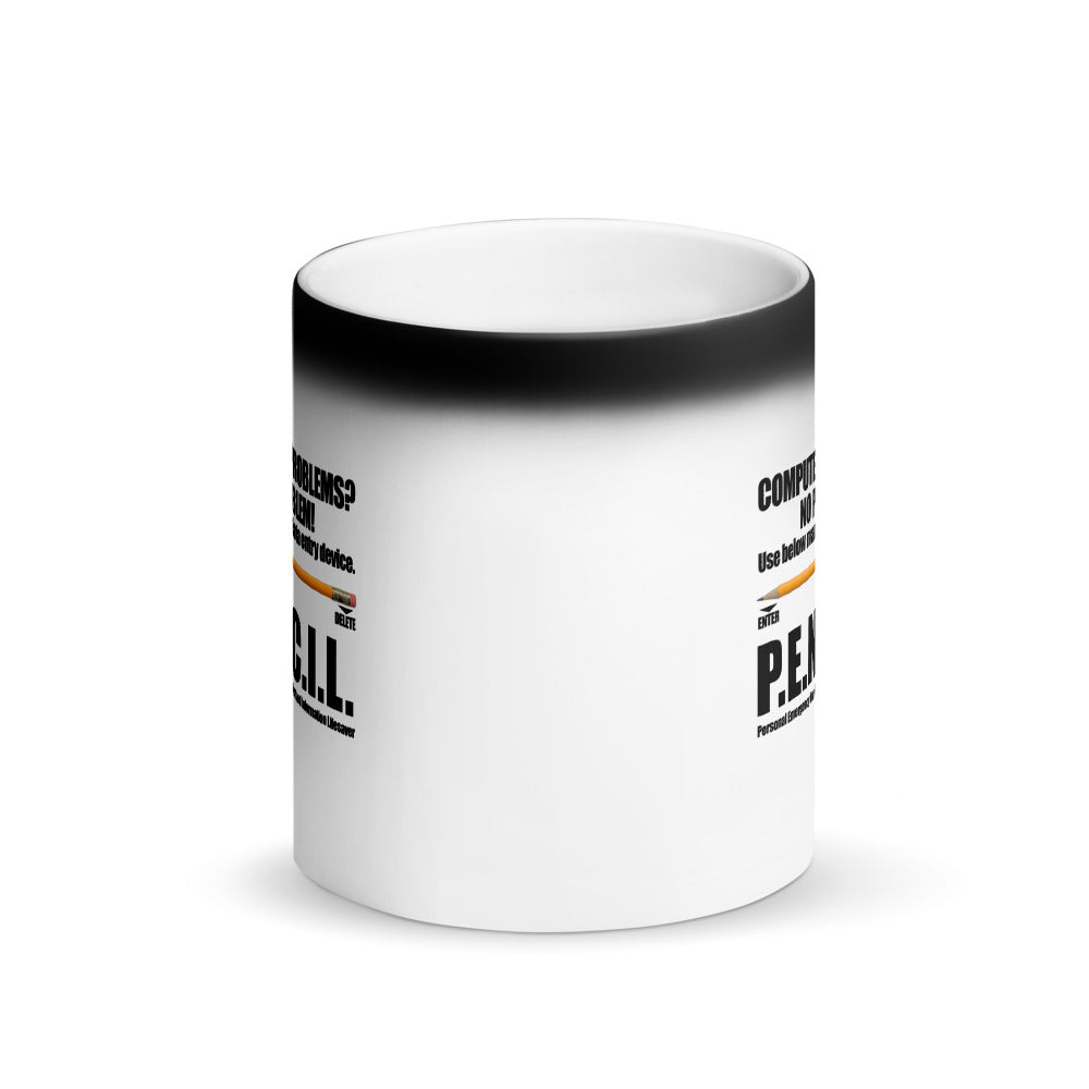 P.E.N.C.I.L. - Matte Black Magic Mug by DarkByteGear