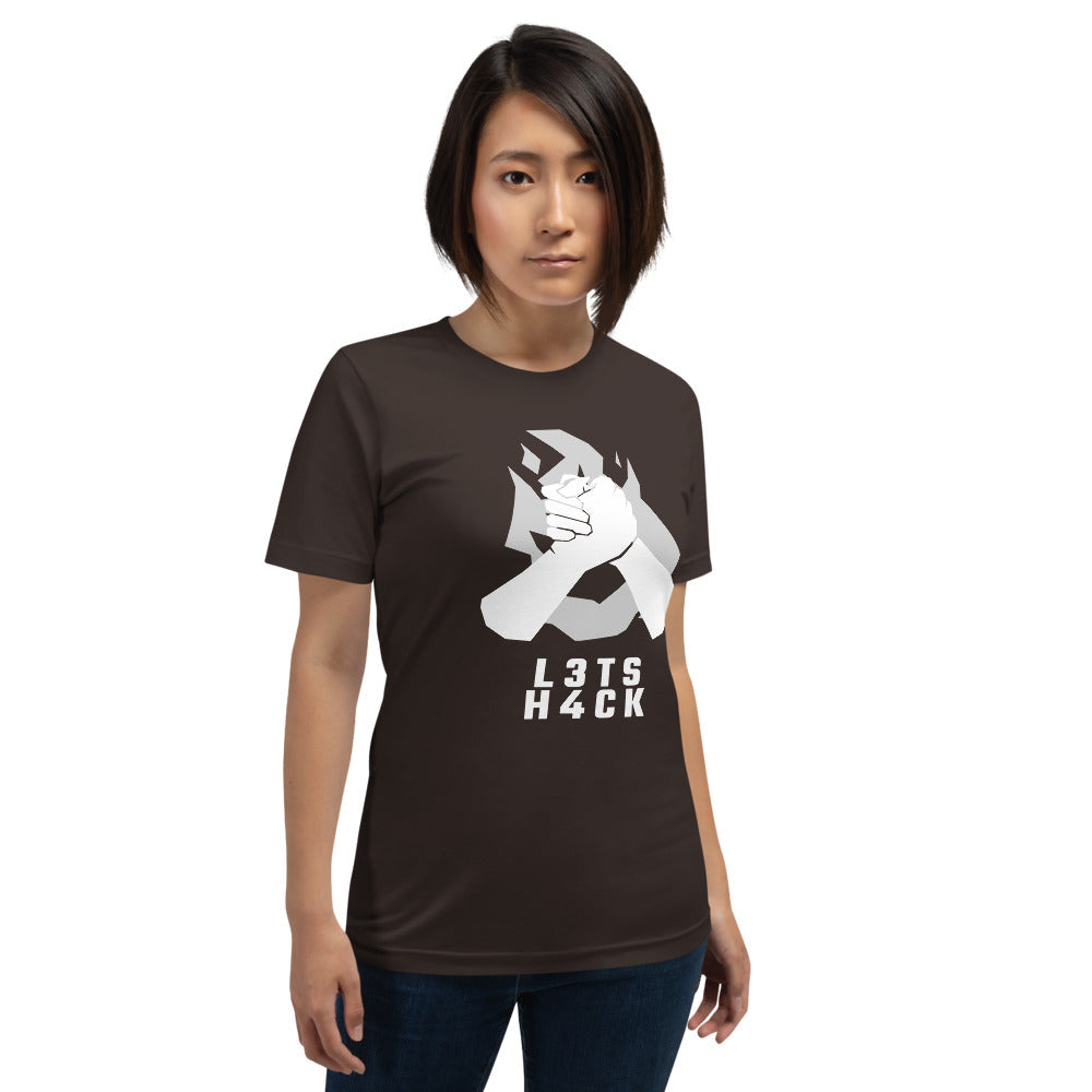 L3ts H4ck - Short-Sleeve Unisex T-Shirt (white text) by DarkByteGear
