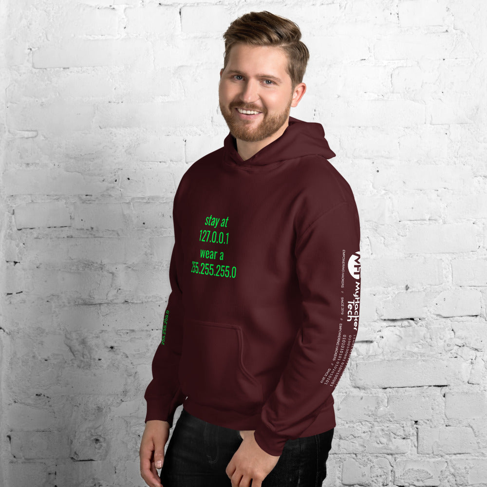 stay at at home, wear a mask - Unisex Hoodie (with all sides design) by DarkByteGear