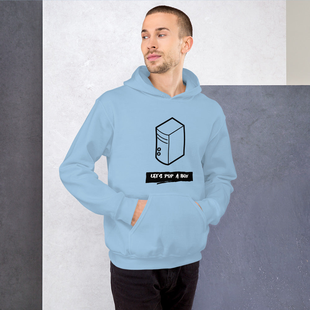 Let's pop a box - Unisex Hoodie (black text) by DarkByteGear
